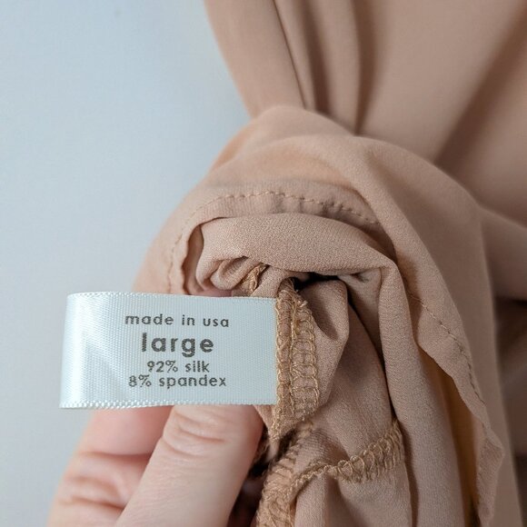 Botanica Workshop Vetiver Slip Dress Stretch Silk Blush Large --Loose Seam - Picture 5 of 6